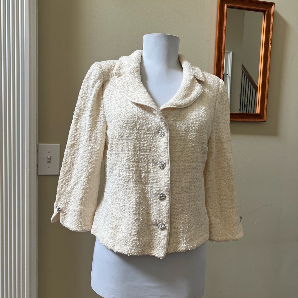 ST. JOHN Vintage White Knit Jacket